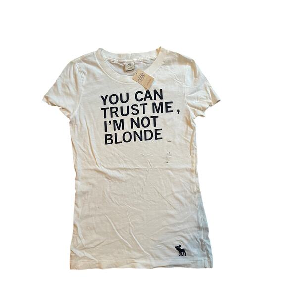 NWT Abercrombie & Fitch Vintage Y2K You Can Trust Me I'm Not Blonde Tee M RARE - Picture 1 of 3
